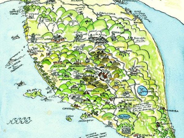 Dan's map of Italy | My vision of Italy (Tuscany) from above