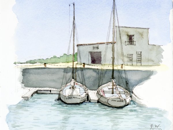 Boats at La Flotte | Sailing boats moored in the harbour at La Flotte