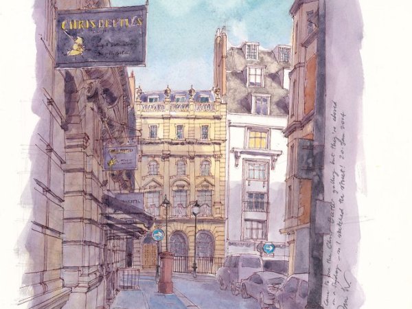 Beetles Gallery | Sitting outside the famous gallery on a Sunday looking down Ryder Street