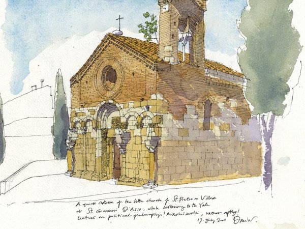 San Pietro in Villore | An early morning trip led to this sketch of the beautiful church of San Pietro in Villore