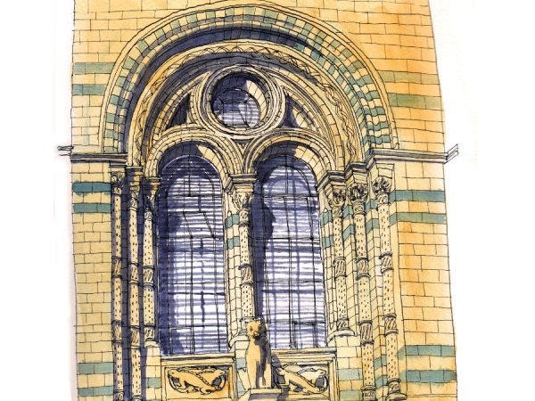 Window of the Natural History Museum | A window on the facade of Waterhouse's beautiful building.
