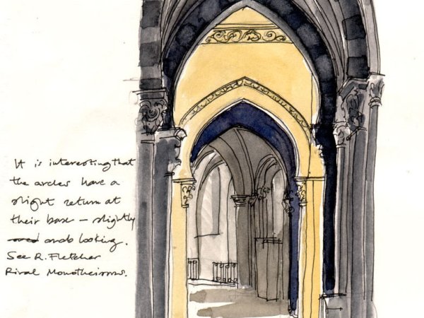 Arches in the Abbey | I sketched these arches when cycling along the Frankish route from Canterbury to Rome