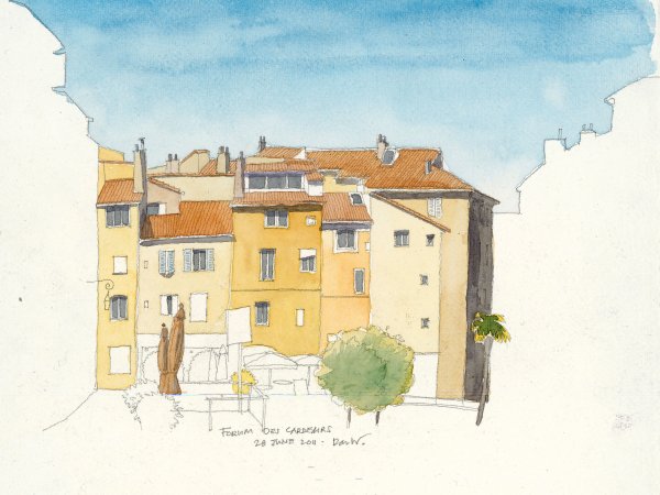 Forum des Cardeurs | Buzzing with restaurants in the evening, this square is quiet during the day.