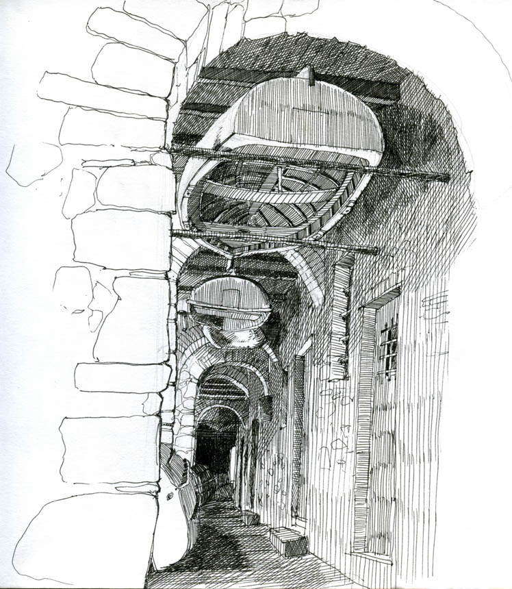 Covered Tellaro boat alleyway